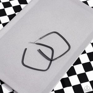 Square Gunmetal Hoop Earrings